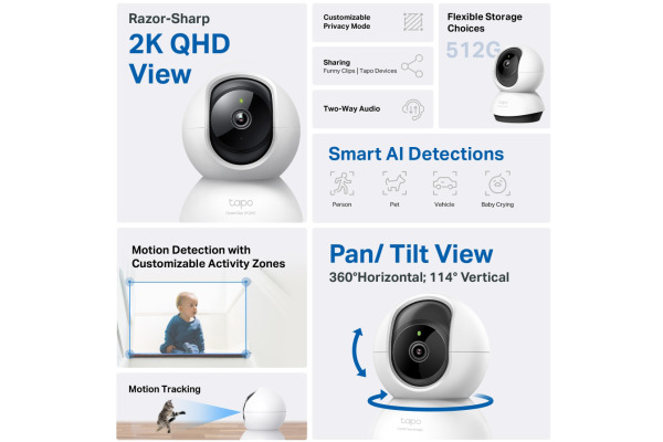 TP-LINK Pan/Tilt AI Wi-Fi Camera TAPO C220