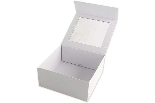 ELCO Geschenkbox m. grossem Fenster 82115.10 weiss, 22x22x10cm 5 Stk.