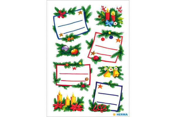 HERMA Sticker Weihnachten 3893 bunt 16 Stück/2 Blatt