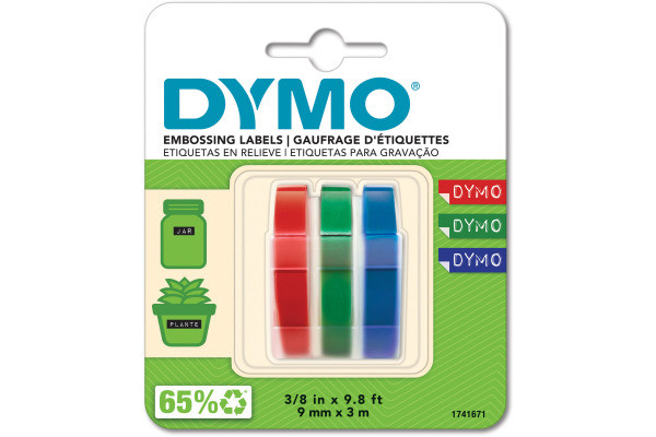 DYMO 3D-Prägeband 9mmx3m S0847750 blau, schwarz, rot 3 Stück