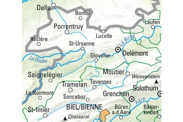 KÜMMERLY Velokarte 325902403 Jura-Delsberg-Biel 1:60'000