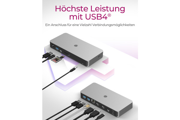 ICY BOX USB4 DockingStation IBDK2880C 2x8K HDMI, 3x USB-A 1x USB-C