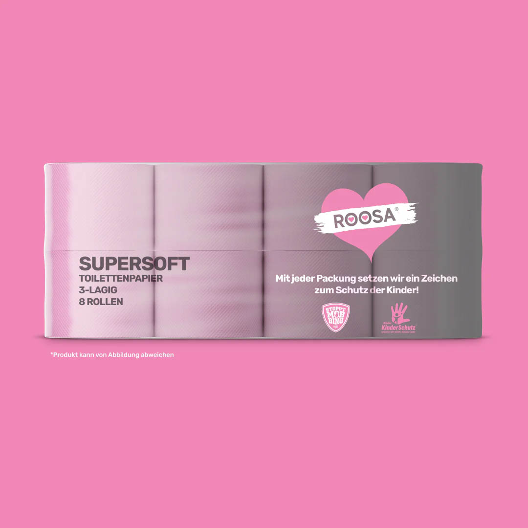 Roosa Toilettenpapier 3-lagig, rosa supersoft 8 Rollen je Verpackungseinheit