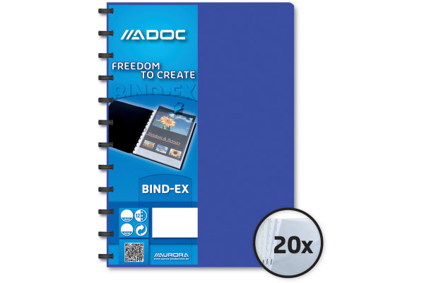 ADOC Sichtbuch Standard A4 5822.400 blau 20 Taschen