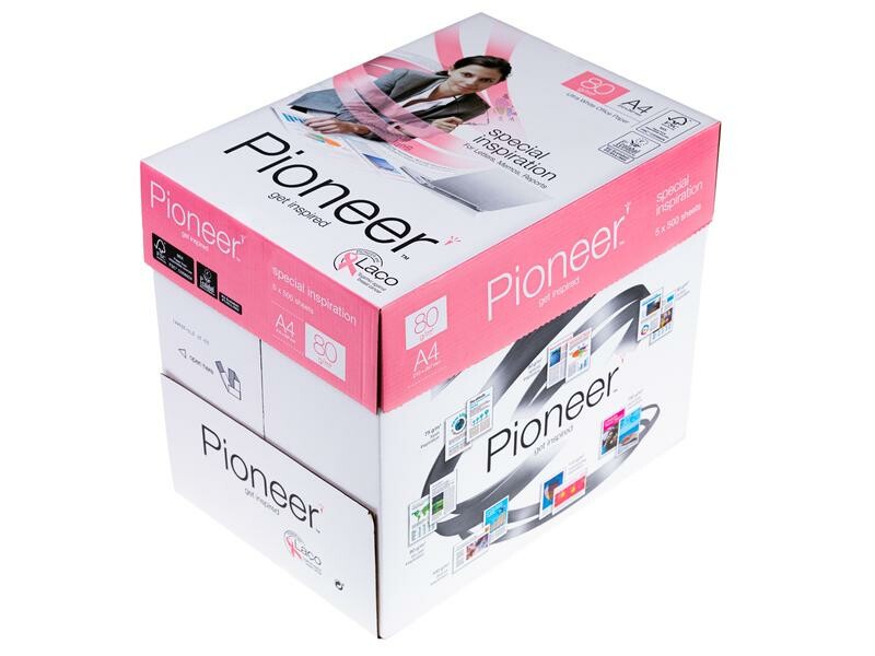 Pioneer Kopierpapier A4 80g, hochweiss 2'500 Blatt Box 5 x 500 Bl./Bg.