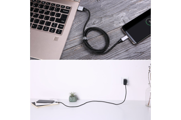 AUKEY ImpulseCable USB-A-to-C bl. CBCD2 1.0 m Nylon Alu