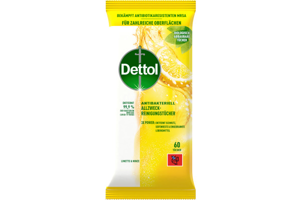 DETTOL Allzweck-Reinigungstücher 3270741 Limette & Minze 66 Stück