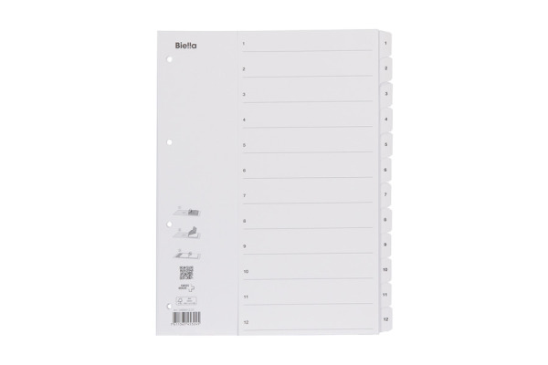 BIELLA Kartonregister SmartIndex A4 46941201U weiss 1-12