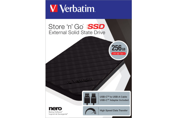 VERBATIM Store n Go Portable SSD 256GB 53249 USB 3.2 Gen 1 black