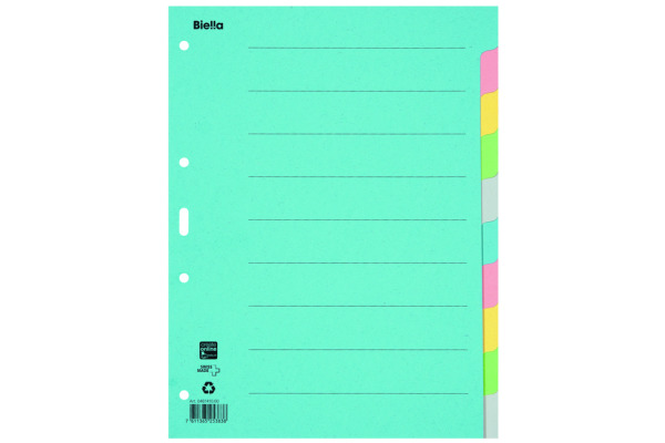 BIELLA Kartonregister A4 46141000U bunt 10-teilig