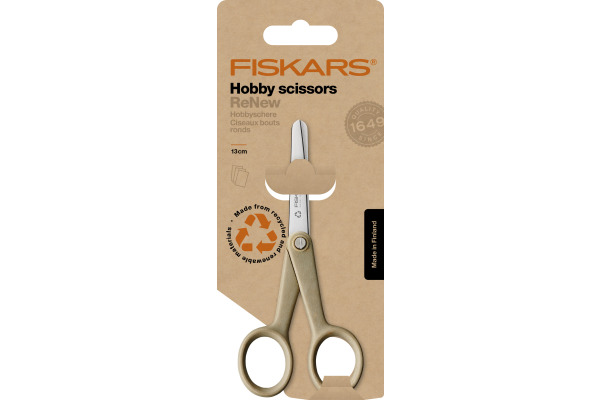 FISKARS Hobbyschere Recycling 13cm 1074542 schwarz, Rechts- + Linkshänder