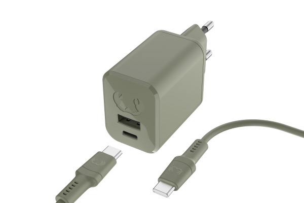 FRESH'N R Charger USB-C PD Dried Green 2WCC45DG + USB-C Cable 45W