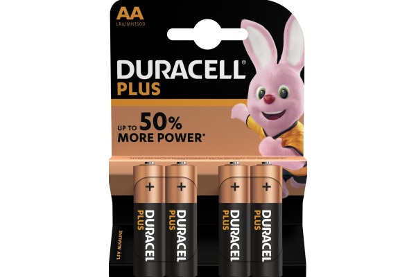 DURACELL Batterie Plus Power MN1500 AA, LR6, 1.5V 4 Stück