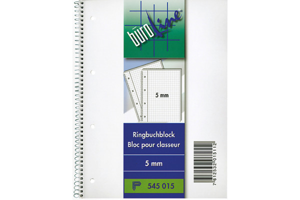 BÜROLINE Ringbuchblock A4 545015 kariert, 80g, 5mm 80 Blatt