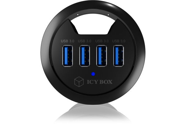 ICY BOX In-Desk USB Hub 60 mm black IB-HUB140 4x USB 3.0 Typ A