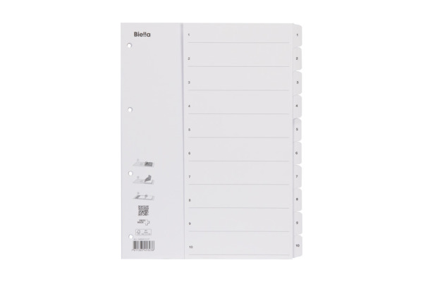 BIELLA Register Karton, SmartIndex A4 46941001U 1-10, weiss