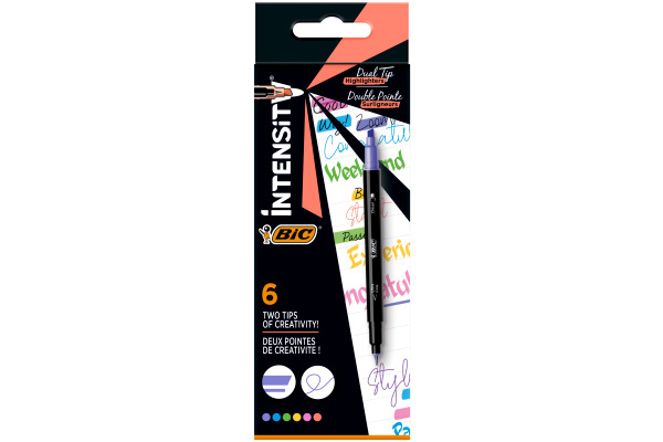 BIC Dual Textmarker Dualtip 503828 Highlighter 6 Stück