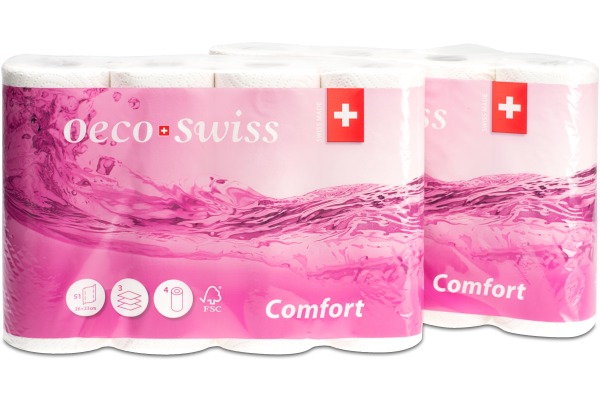 OECO SWIS Küchenpapier Comfort 3188510 3-lagig, 4 Rollen, 26x23 cm