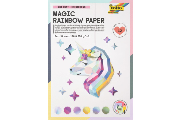 FOLIA Regenbogenpapier 120g, 250g 12049 Magic